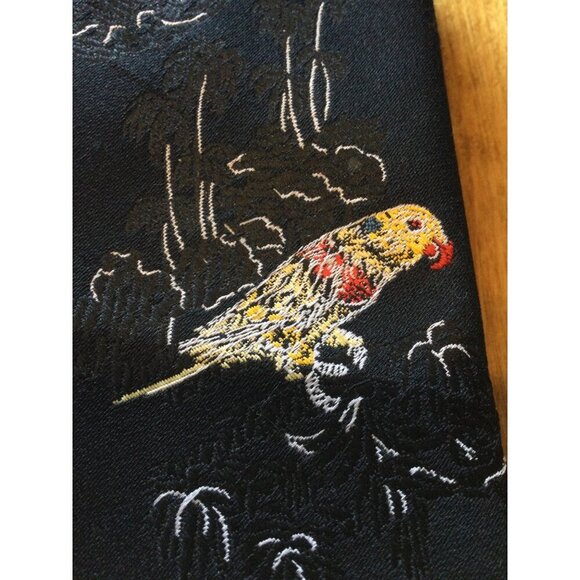 Vintage 70s Count Barini Mister G Parrot Print Polyester Tie Novelty Necktie Bir - Picture 3 of 6
